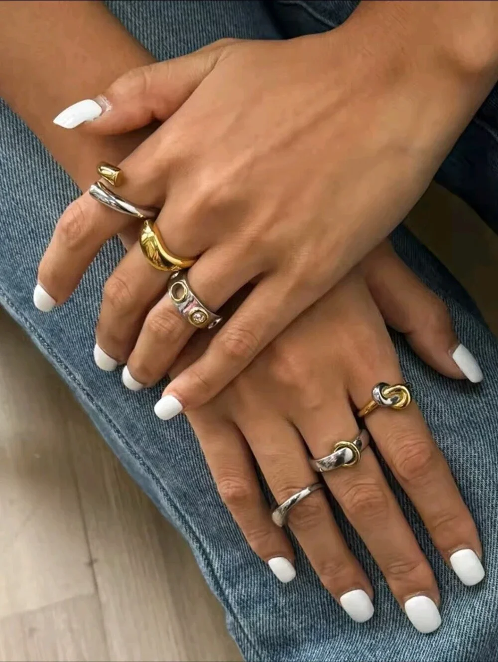 Anthropologie chunky silver