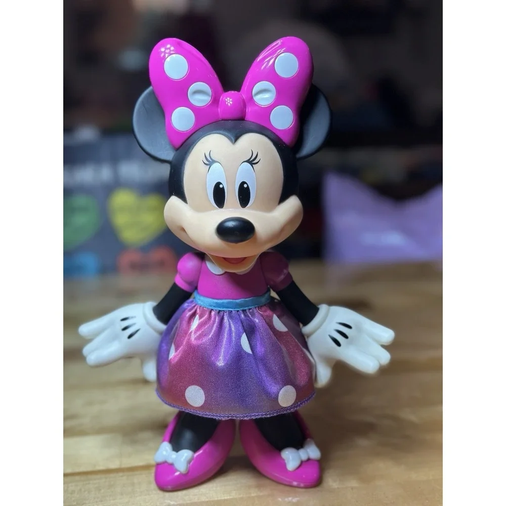 Minnie Mouse Movable Head Arms Legs Hard Plastic 9.5