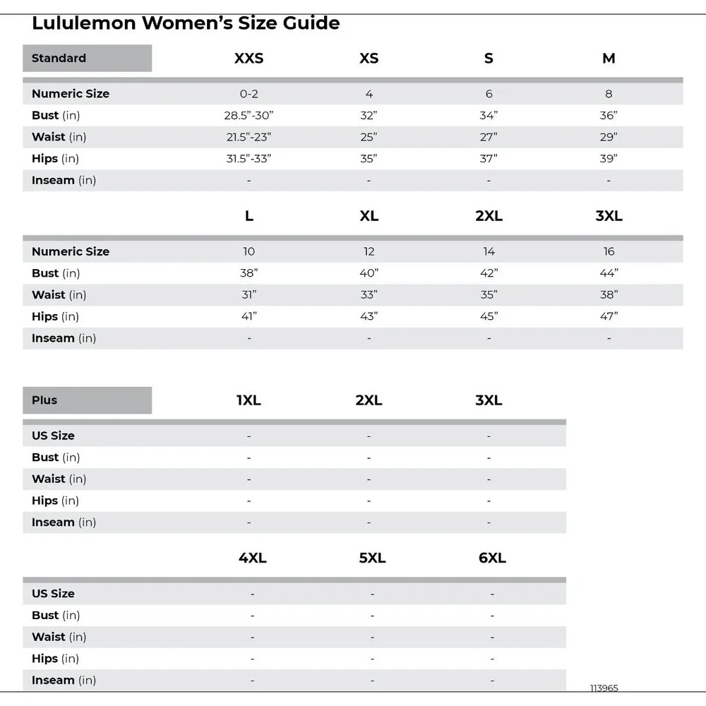 lululemon athletica no size