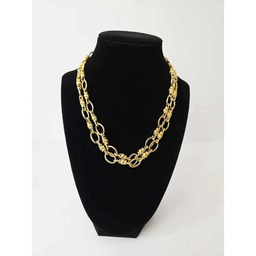 Napier 16 inch gold tone choker chain necklace pair NWT‎ knot link