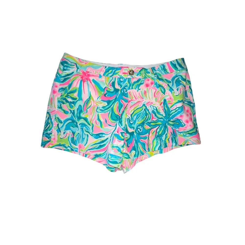 Lilly‎ Pulitzer Callahan Knit Shorts One In A Mellon Stretch Size 14