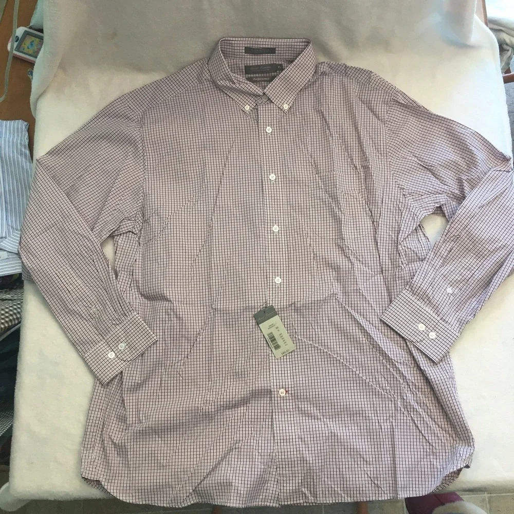 Daniel Cremieux Button Down Mens XL‎ Wineberry New Micro Check Signature Shirt
