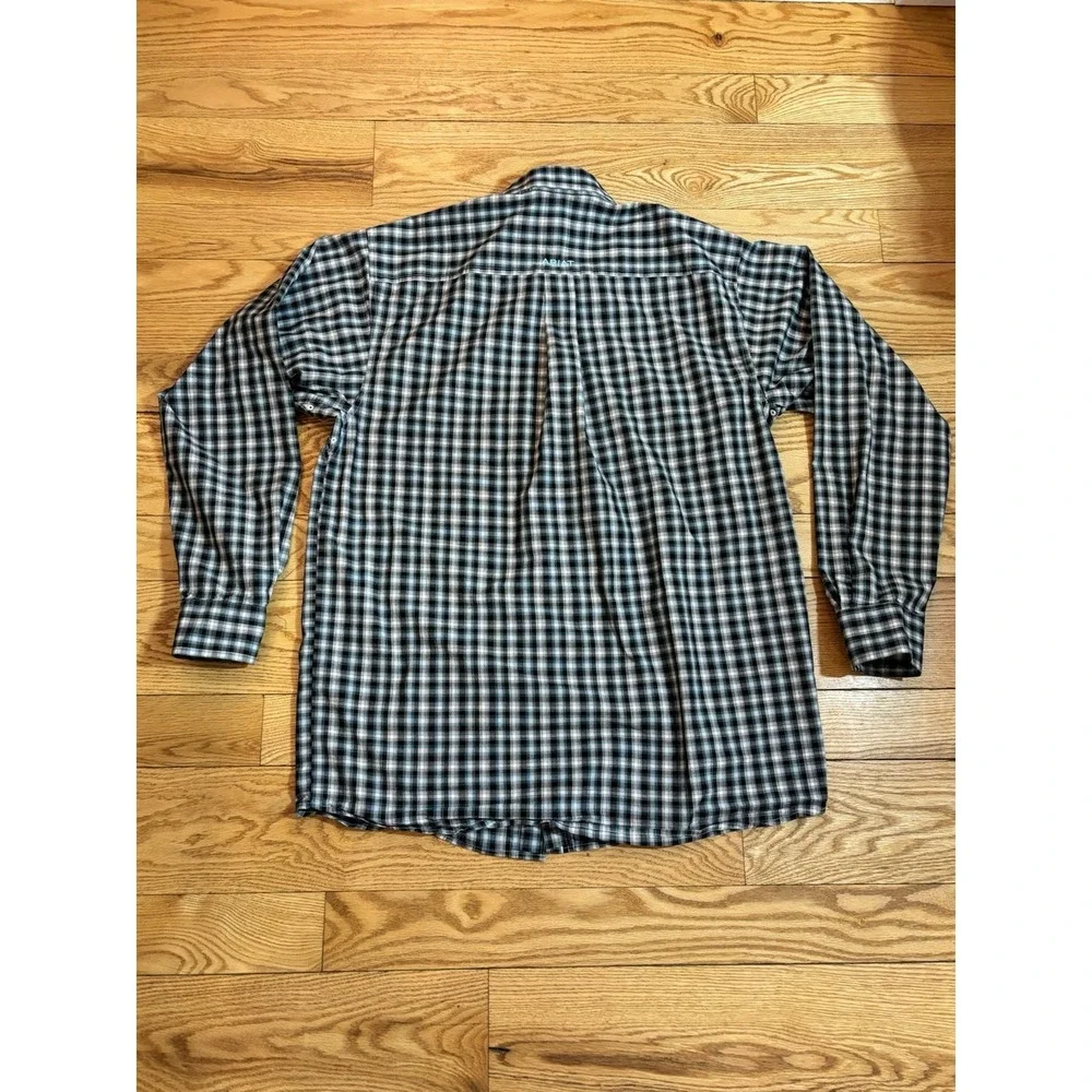 Ariat Pro Series Button Down Shirt Long Sleeve Plaid Cowboy‎ Western Wear Mens M
