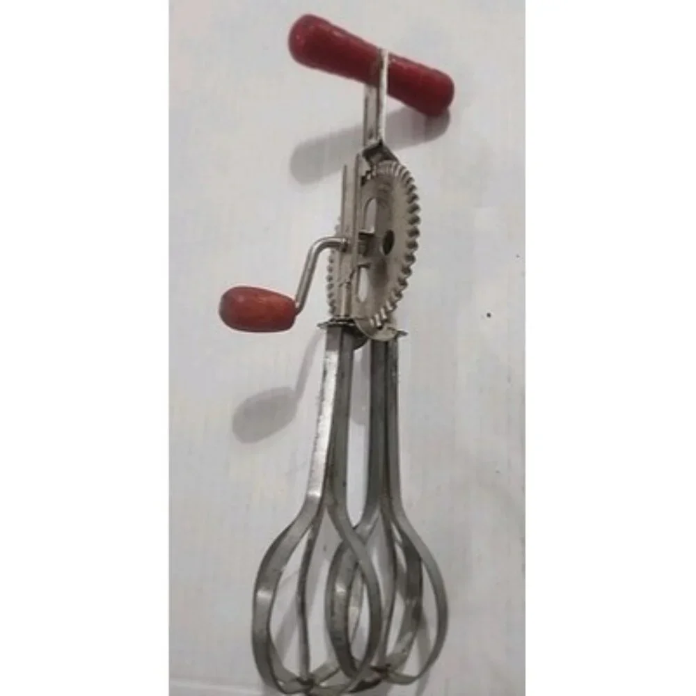 Vintage High-Speed‎ Super Center Drive Beater Hand Mixer for Metal and Red Wood