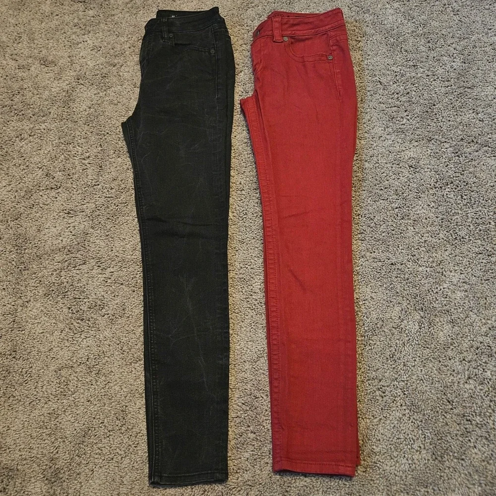 Miss Me‎ Skinny Jeans Lot of 2 Womens 27 Vintage Mid Rise Stretch Denim Y2K Edgy