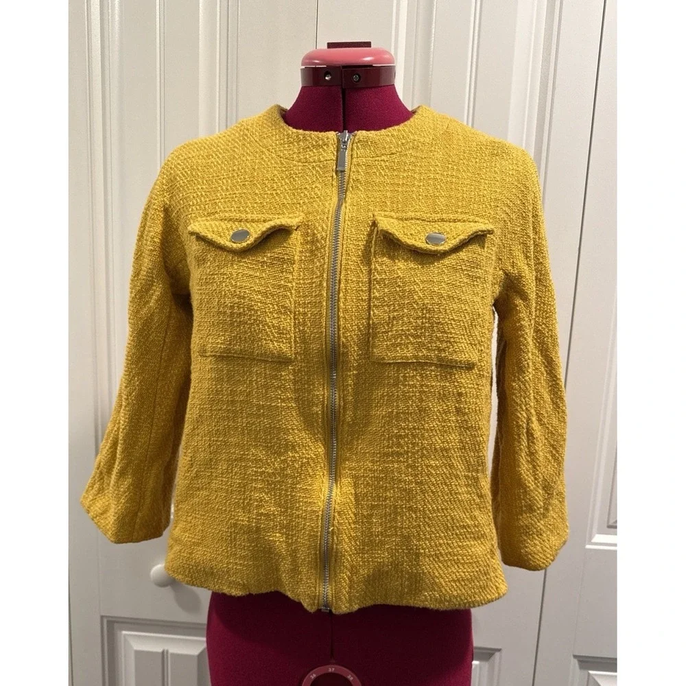 Chico's Womens Blazer Jacket‎ Yellow Size 0