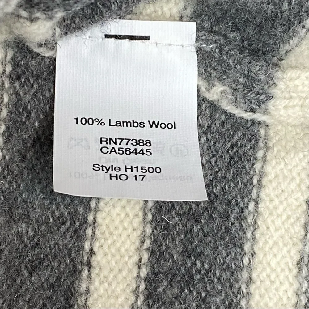 J. Crew Factory gray and white striped lambs wool sweater size L