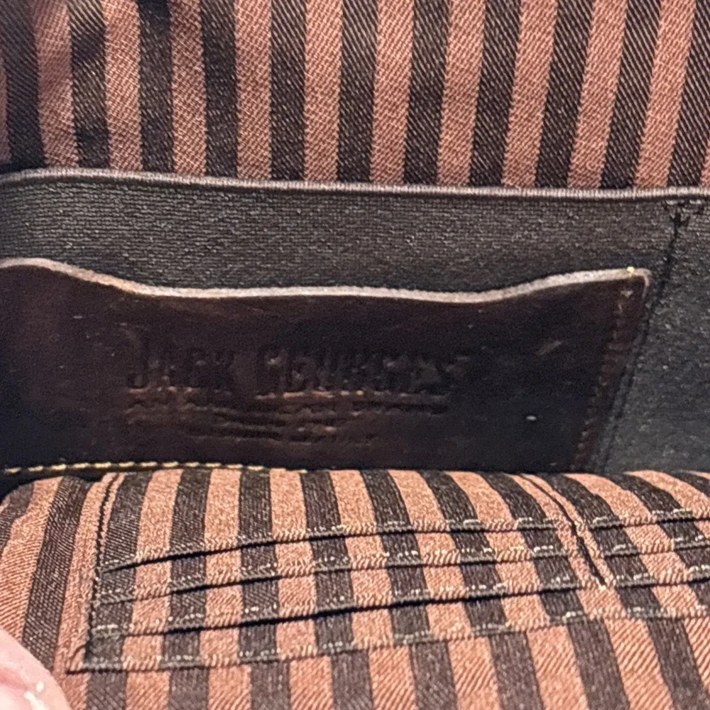 Jack Georges Leather Crossbody Bag Brown‎ Pockets Purse Adjustable Strap