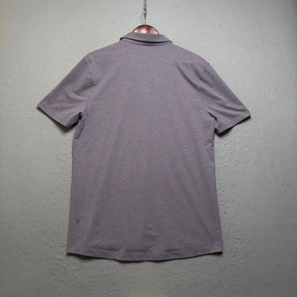 Lululemon Evolution Polo Shirt Mens Large Purple Heathered Short Sleeve Golf