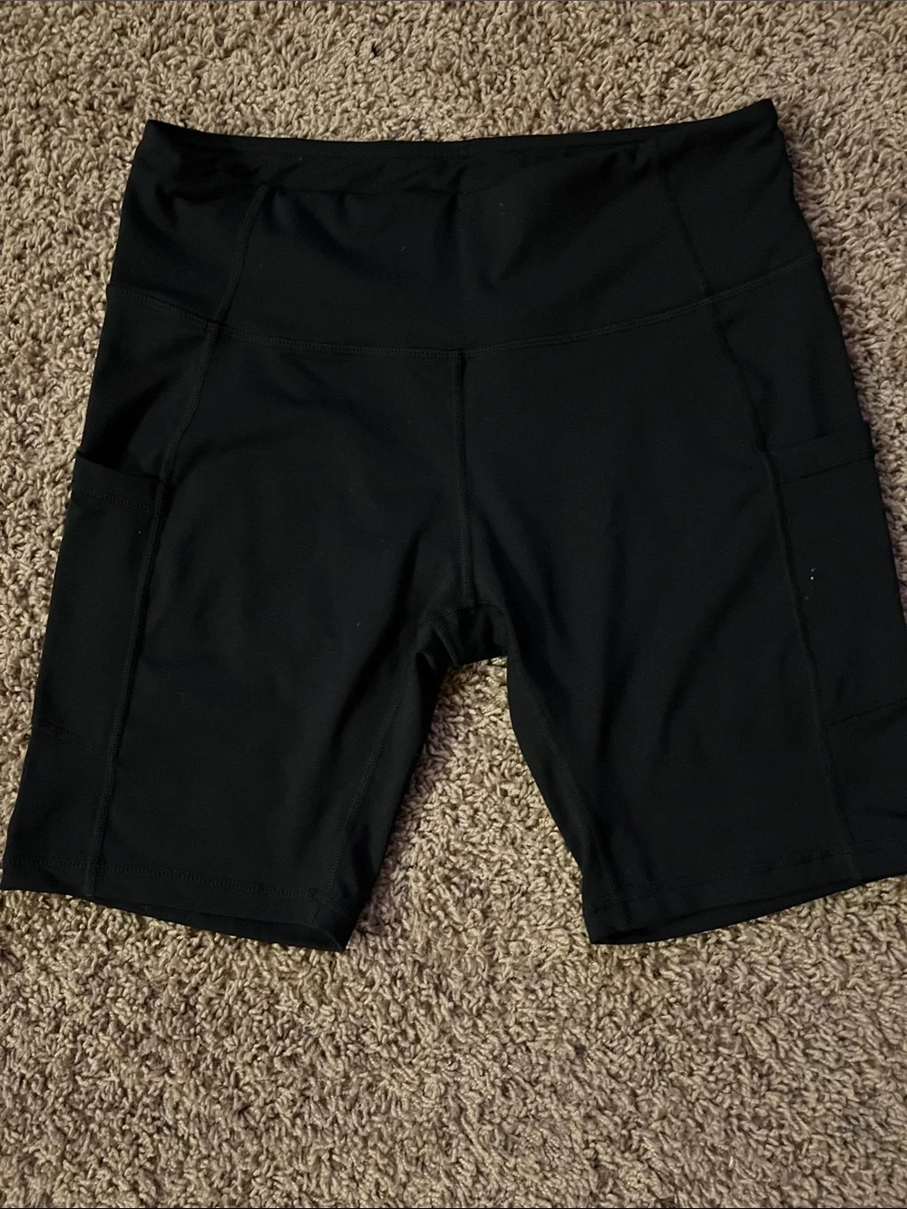 Baleaf Women's Black High-Rise Bike Shorts with Side Pockets
