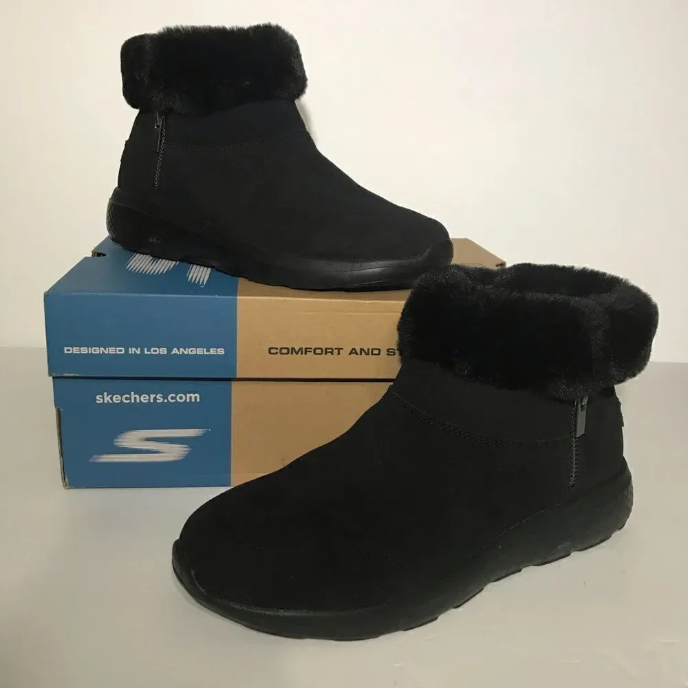 Skechers On-The-Go Enchanted Faux Fur Ankle Boots