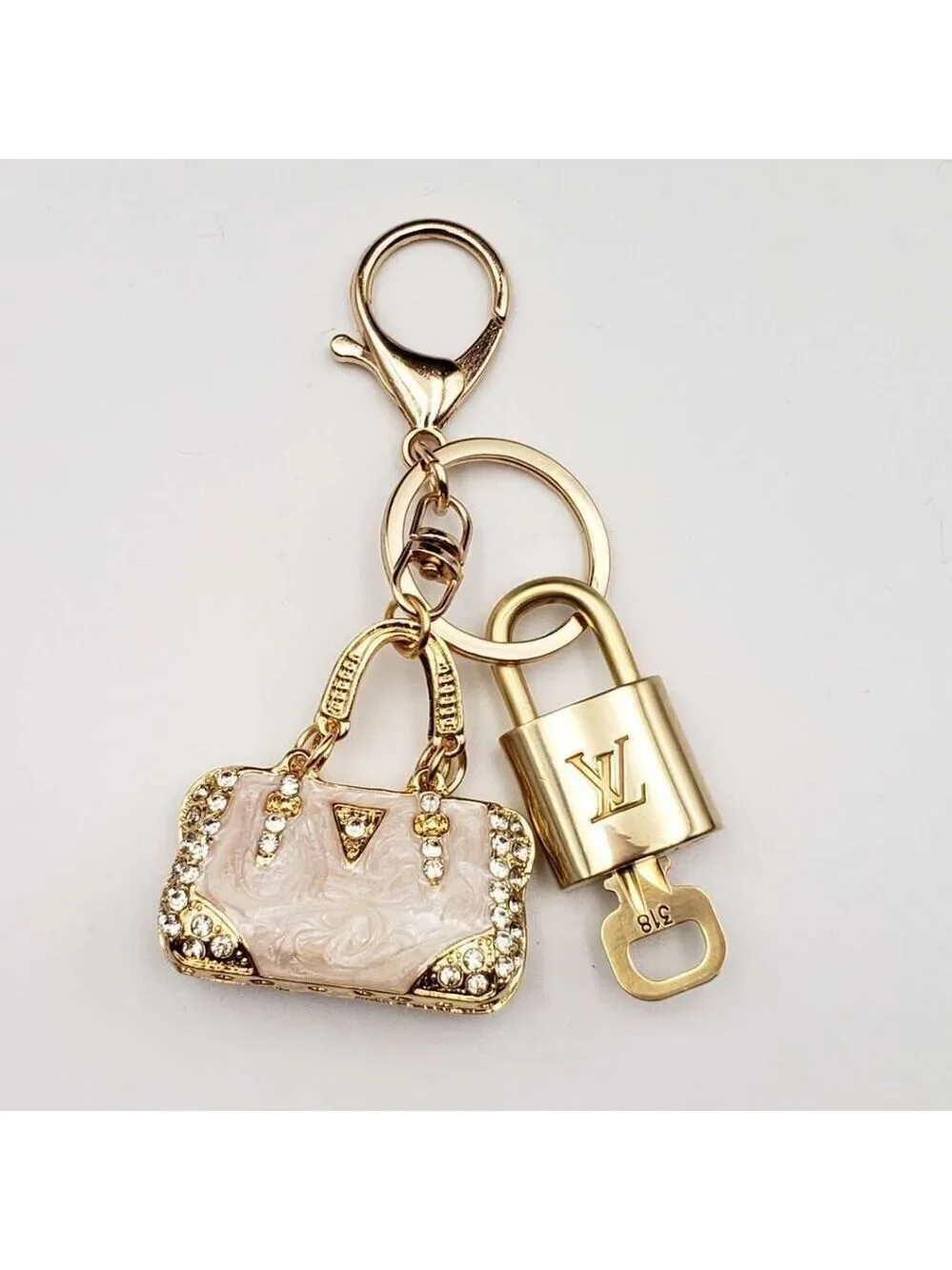 Louis Vuitton Gold Lock 🔒 Authentic LV Key + Unbranded Bag Charm