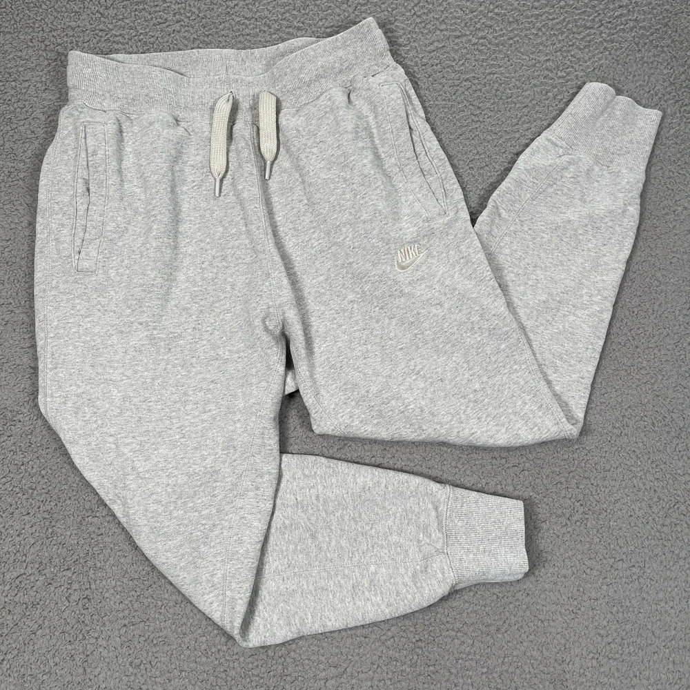 Nike Tech‎ Fleece Joggers Mens S Gray Sweatpants Running Pants Drawstring Terry