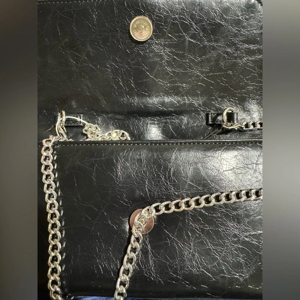 STEVE MADDEN Clutch Crossbody Bag Women's‎  Black Leather