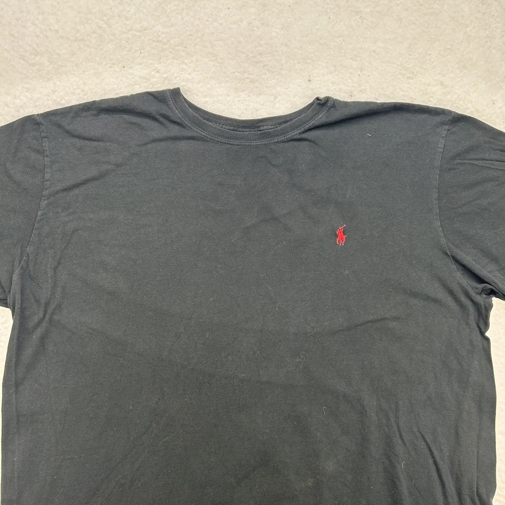 Polo Ralph Lauren Shirt Mens XL Classic Black Red Pony Logo Crewneck Casual Tee