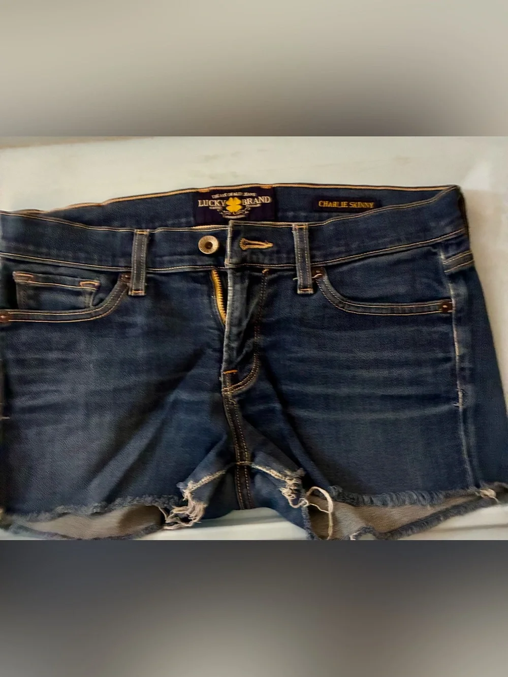 LUCKY  BRAND Dark Blue Distressed Cutoff Jean Shorts🌺