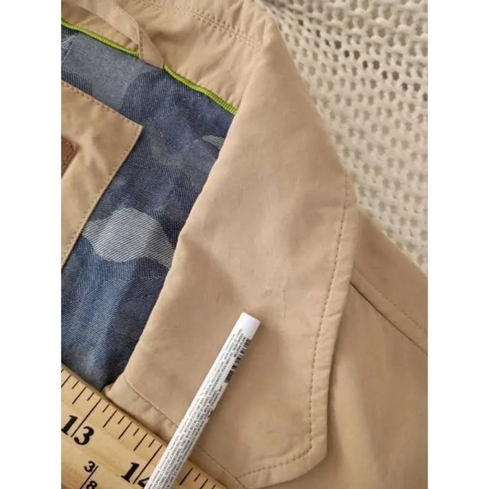 Territory Ahead 100% Cotton Tan Blazer Jacket‎ L Button Up Lapel Collar Light