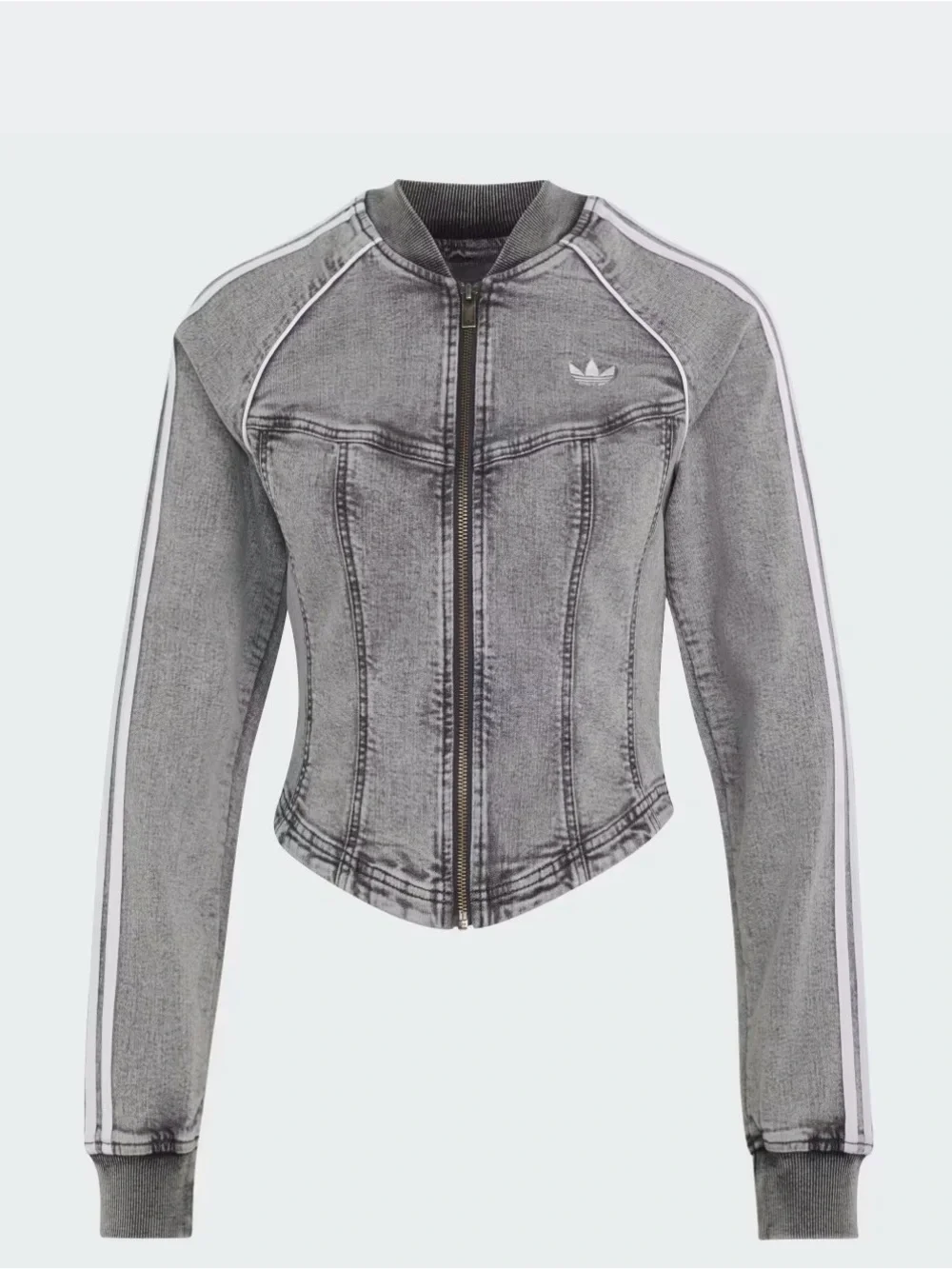 adidas Corset Grey Denim-Style Women’s Zip Track Jacket