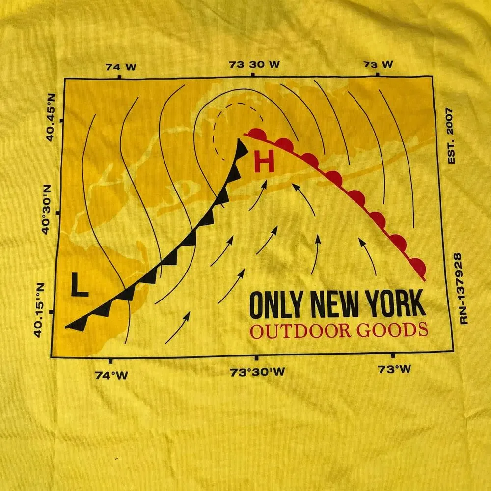Only NY Outdoor Goods Yellow T Shirt‎ Adult Sz XS New