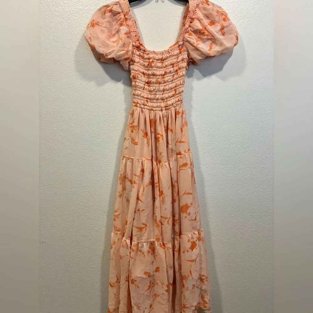 Floral Orange Maxi Dress