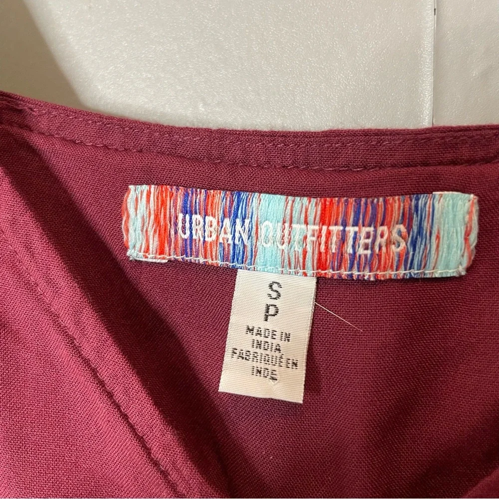Urban outfitters Burgundy babydoll Dress‎ with Black Lace Detail size small