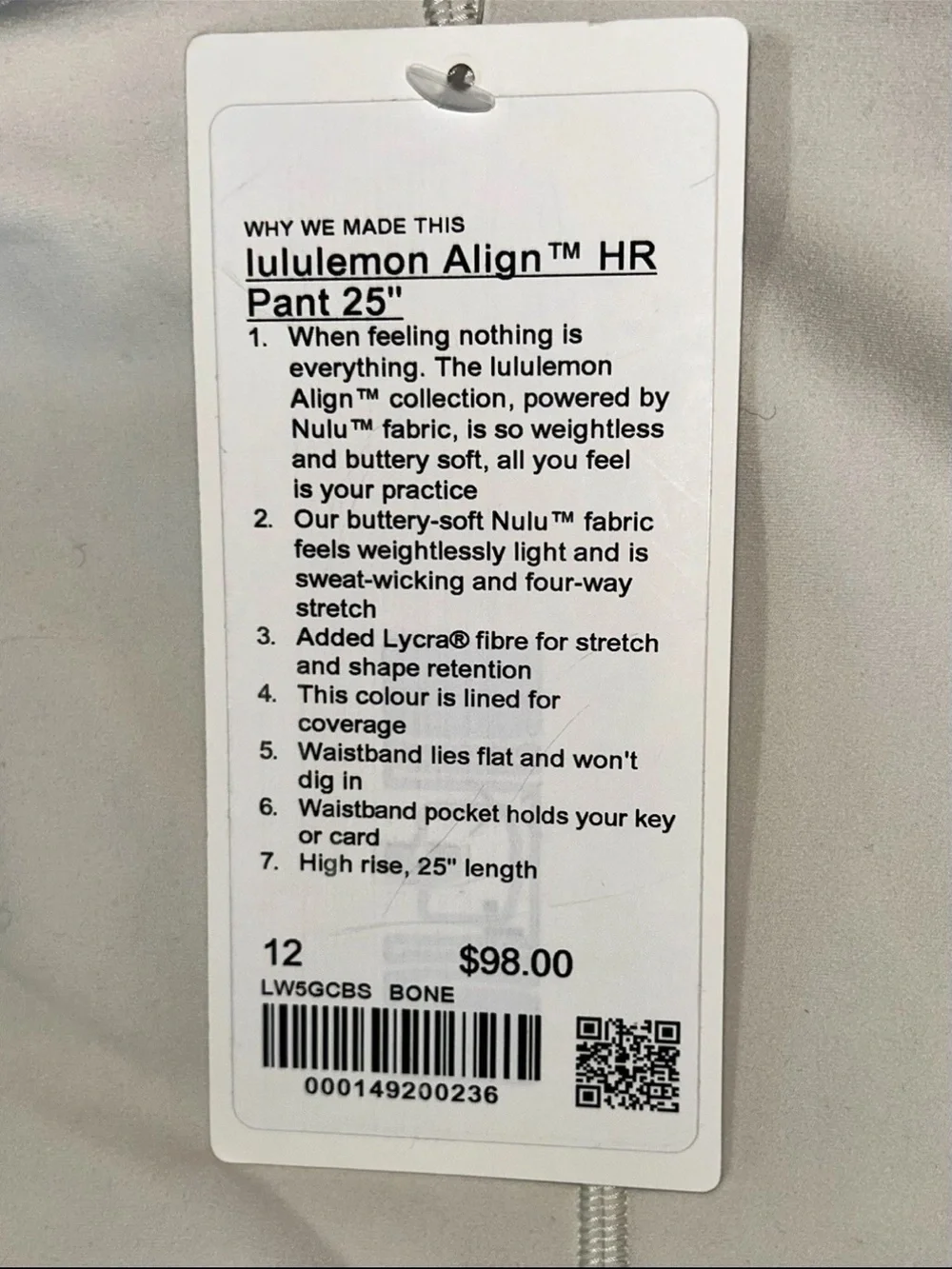 lululemon athletica nwt*lululemon*size 12*align