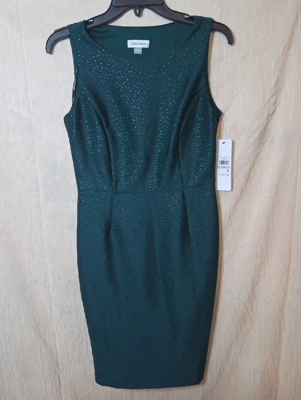 Calvin Klein Dark Green Sleeveless Midi‎ Sheath Dress