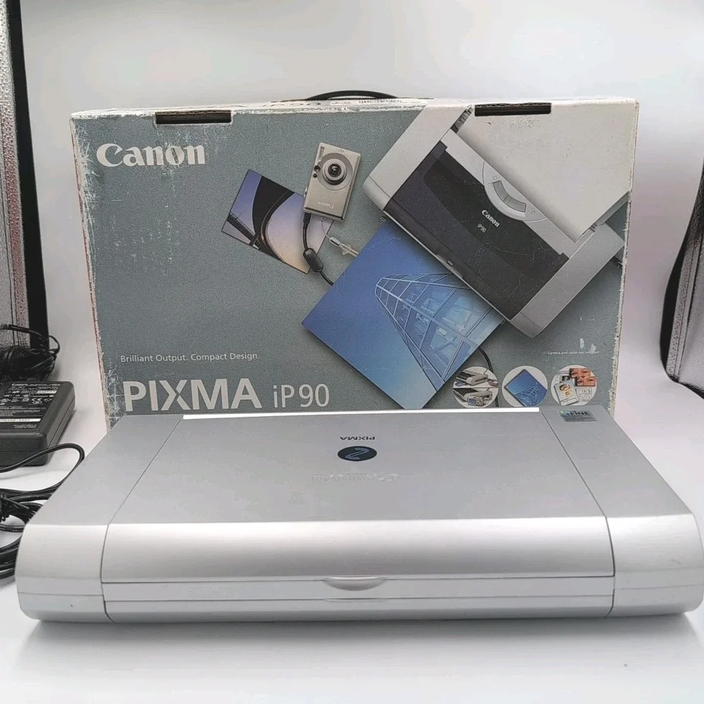 Canon Picma IP90V Photo Inkjet Printer Cord & Manual, CD - Turns On  -Untested -