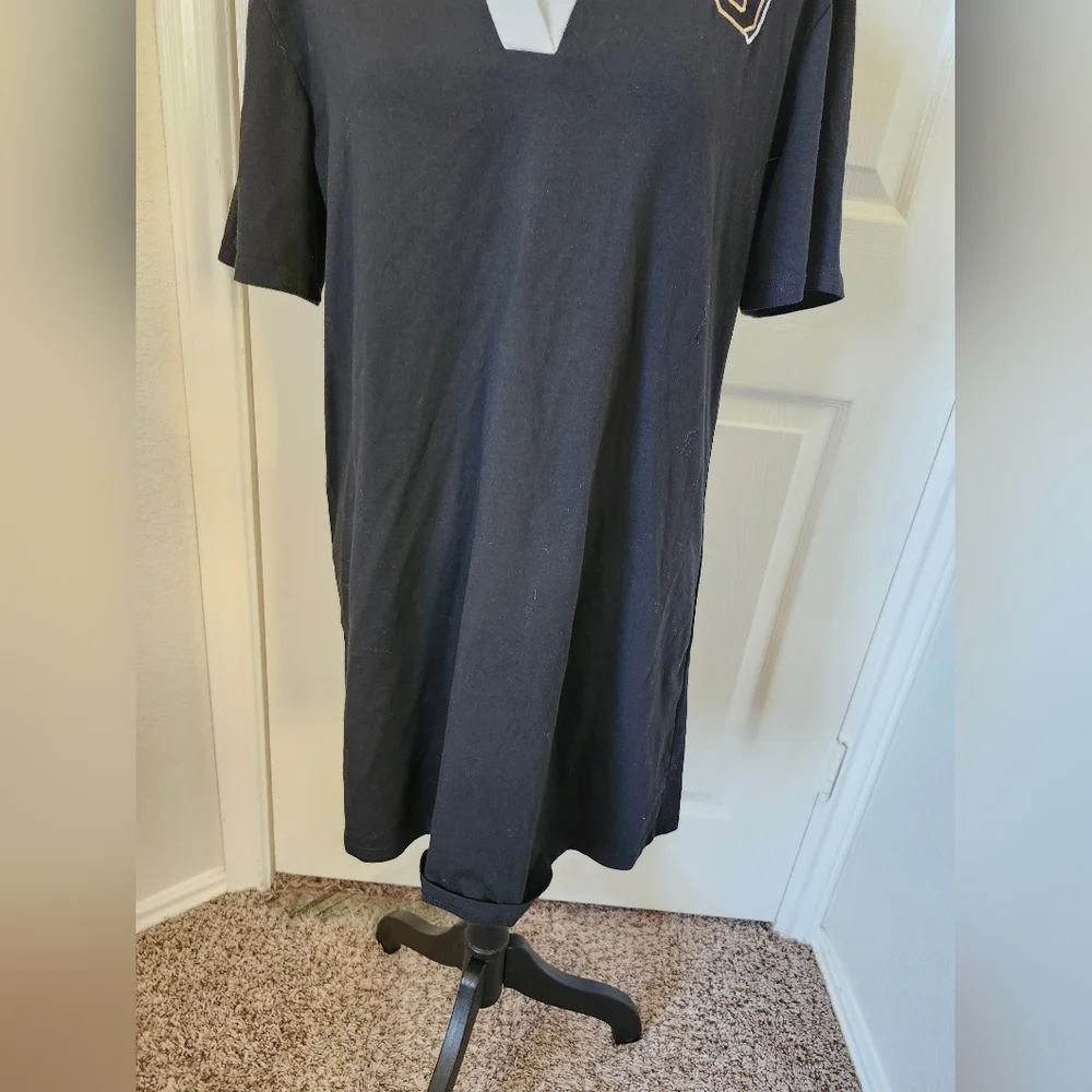 Black Polo Dress with White Collar and Logo M