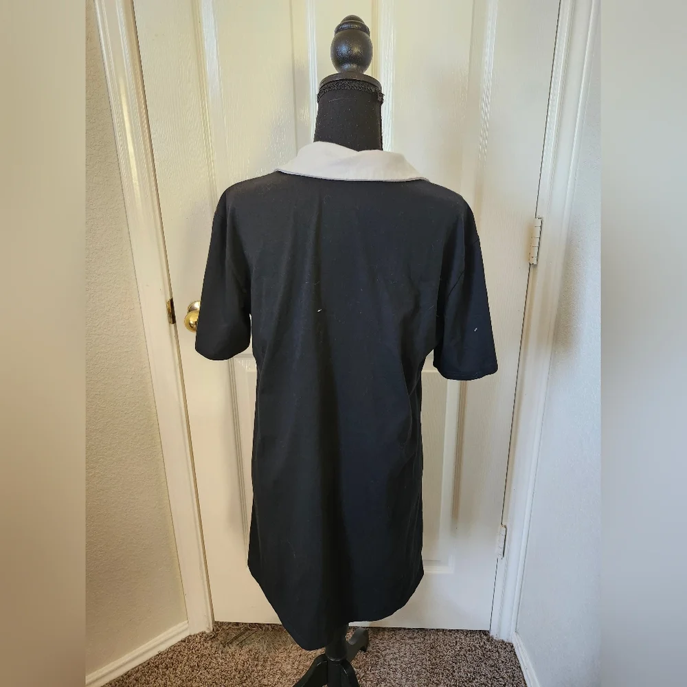 Black Polo Dress with White Collar and Logo M