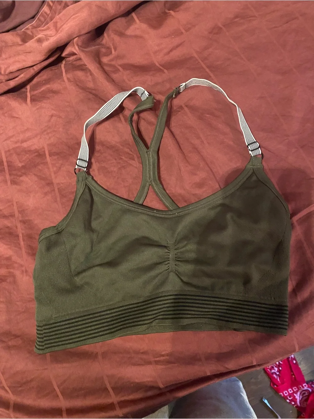Victoria Secret Sport Olive Green Seamless Racerback Bralette