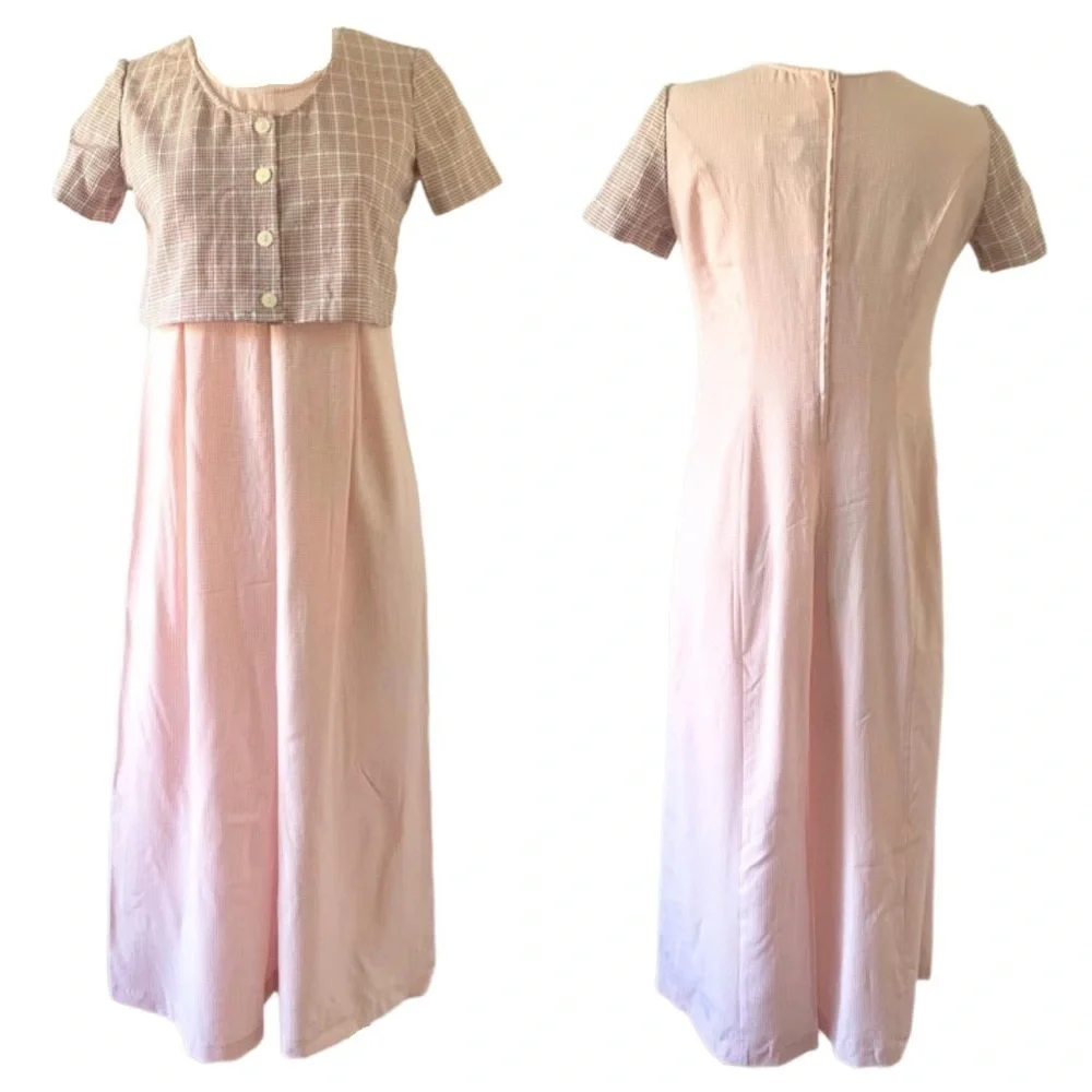 VINTAGE Checkered Culottes Jumpsuit