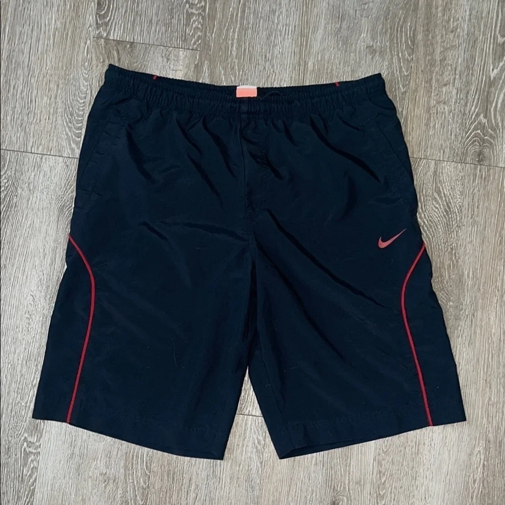 Y2K Nike Black swim trunks board shorts Athletic Shorts with Red  size large