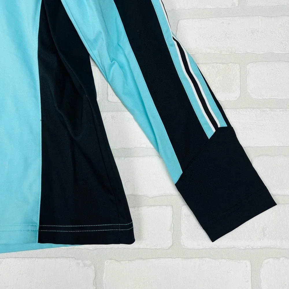 Made For Life Womens Petite Small Aqua Black Full Zip Athletic Jacket NWT‎