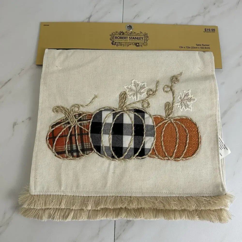 Robert Stanley Fall Pumpkin‎ Embroidered Table Runner 13