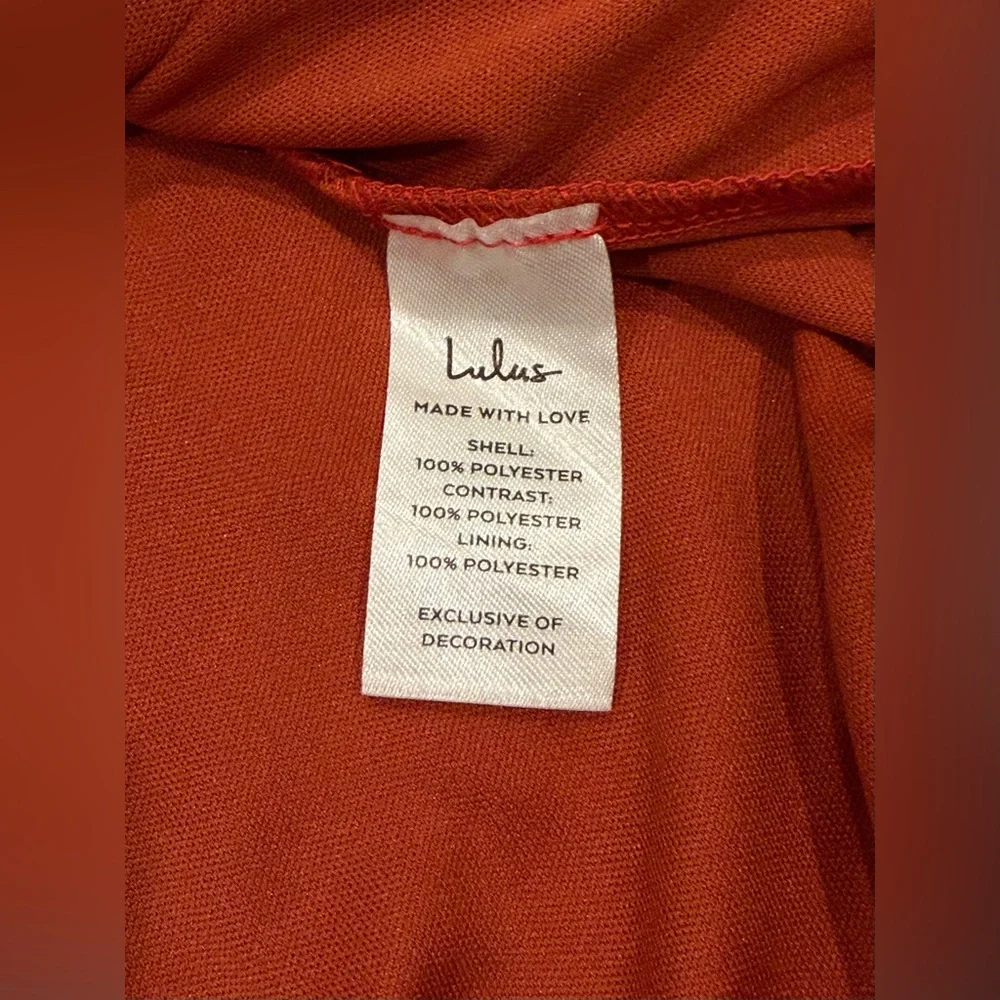 NEW Lulus Such Sophistication‎ Maxi Dress Medium Rust Red Floral Pleated Tiered