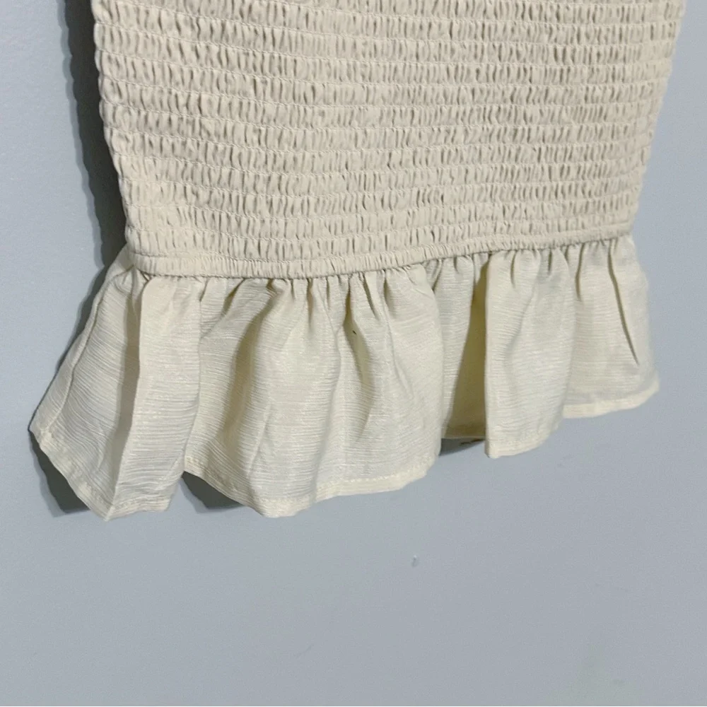 NWT baltic born esther smocked midi dress size x-small in‎ cream