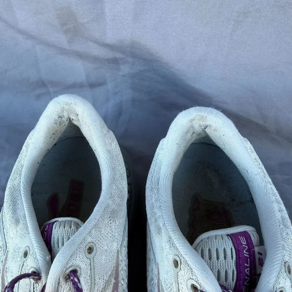 Women's 8.5 Brooks Adrenaline GTS 21 Running Shoe Purple Grey White‎