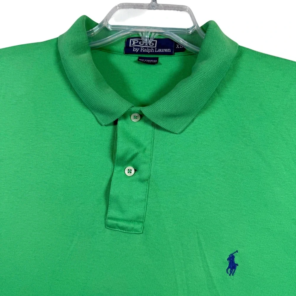 Polo Ralph Lauren‎ Polo Shirt Men XL Green Short Sleeve Cotton Pony Logo Classic
