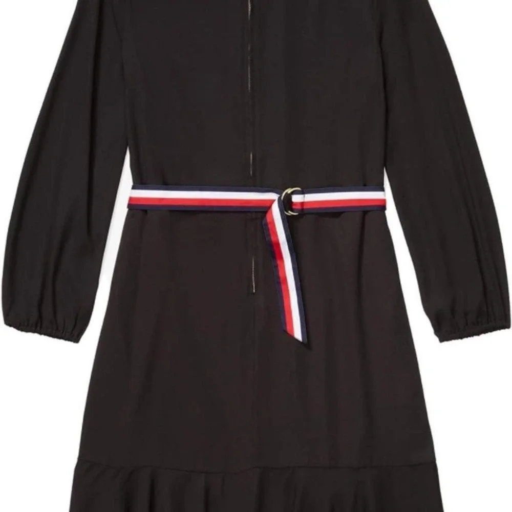NWT Tommy Hilfiger  Adaptive Solid Icon Belt Dress w/ Zipper Closure,‎ Small