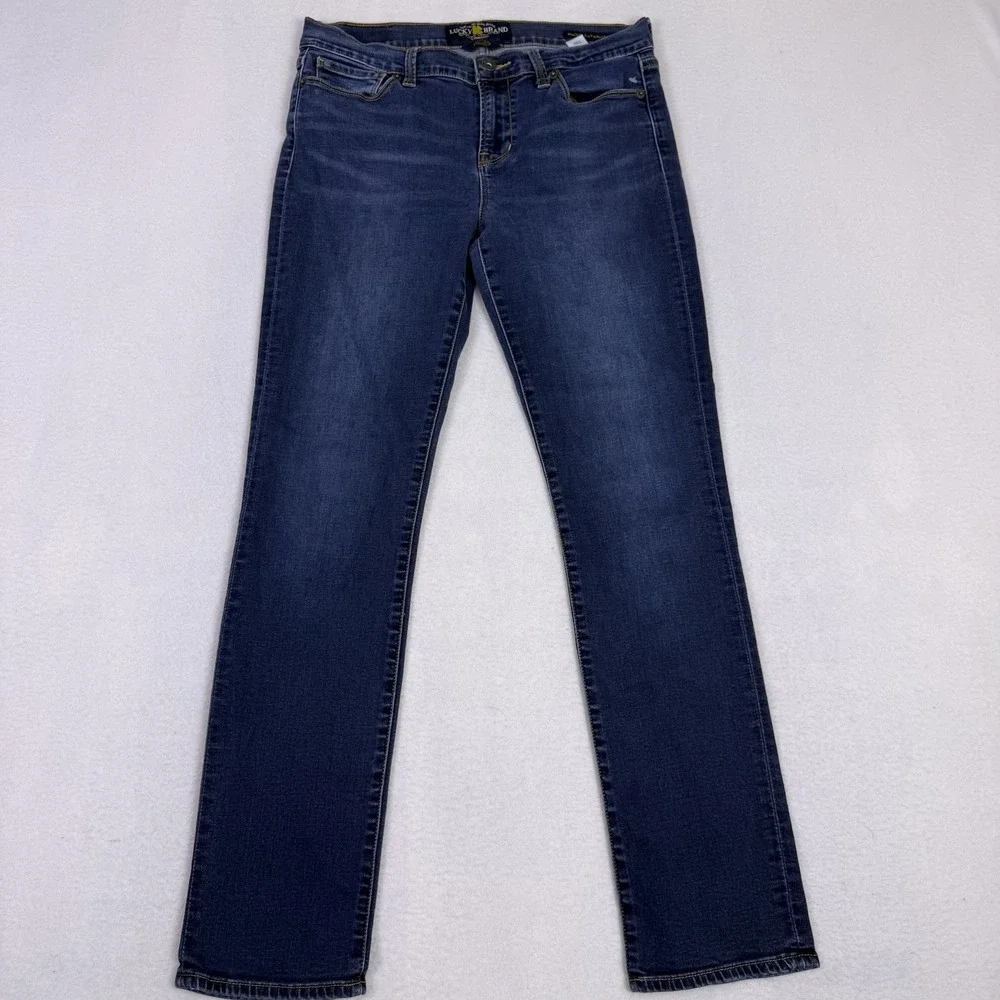 Lucky Brand Brooke Straight Ankle Jeans Women's 8/29 Blue Denim‎ Mid Rise
