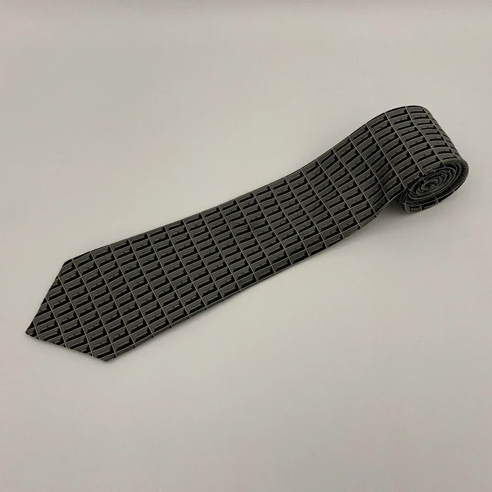 Antonia Collection Men's‎ Tie Necktie Gray Black Multi-color 100% Silk