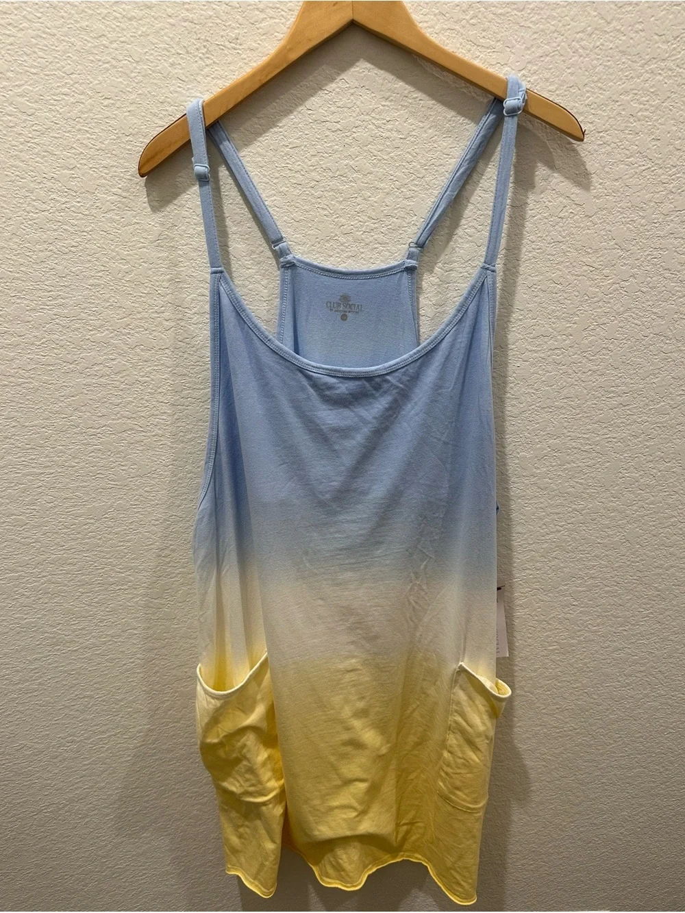 Club Social Jadelynn Brooke Ombre‎ Tank Dress Blue Yellow 3X NWT JLB-RTPD-MS-3X