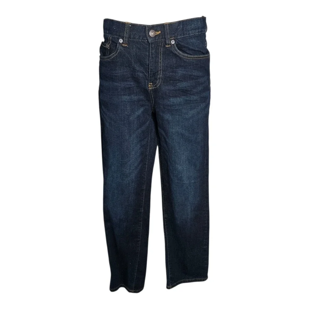 Lucky Brand Boys Classic Straight Jeans Size 14‎ Adjustable Waist Dark Wash