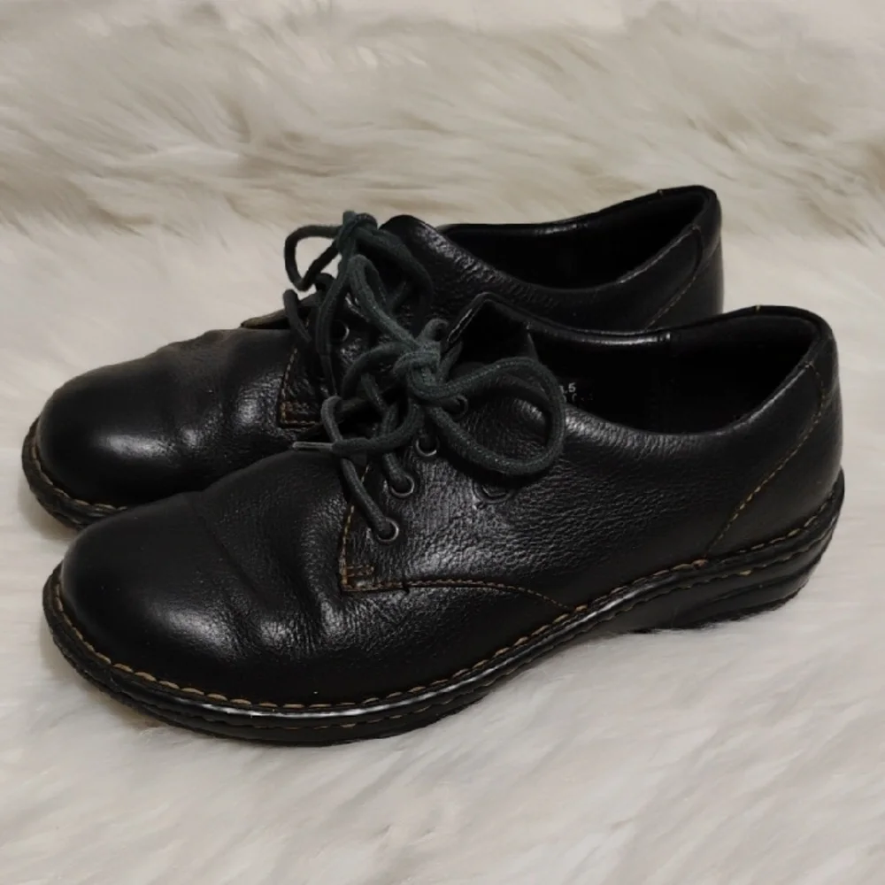 (#47) SALE! Born Black Leather Oxfords Women's Shoes 7.5 Worn 3X Max