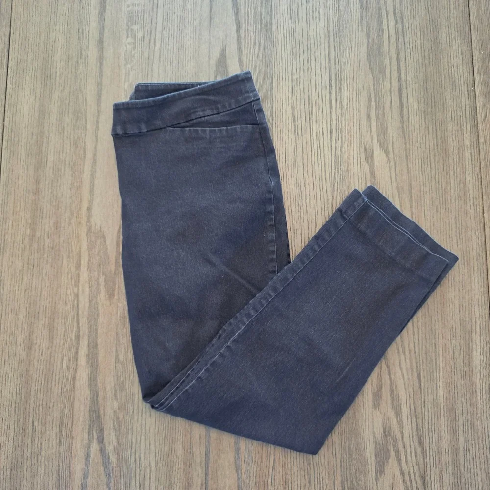 Ann Taylor Factory Womens Blue Ankle Pants Size 14 Dark Wash Stretch Trousers