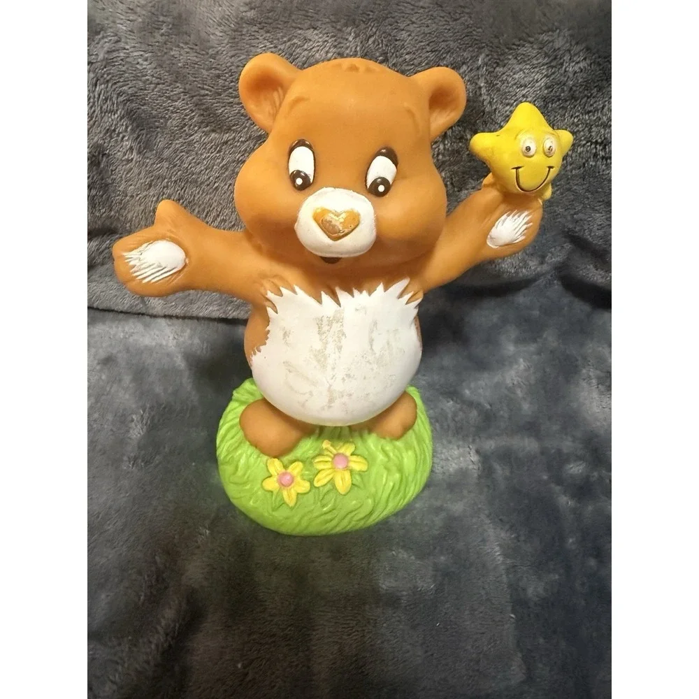 Vintage Care Bears Friendship Bear‎ Holding Star Piggy Bank Plastic TCFC 1991