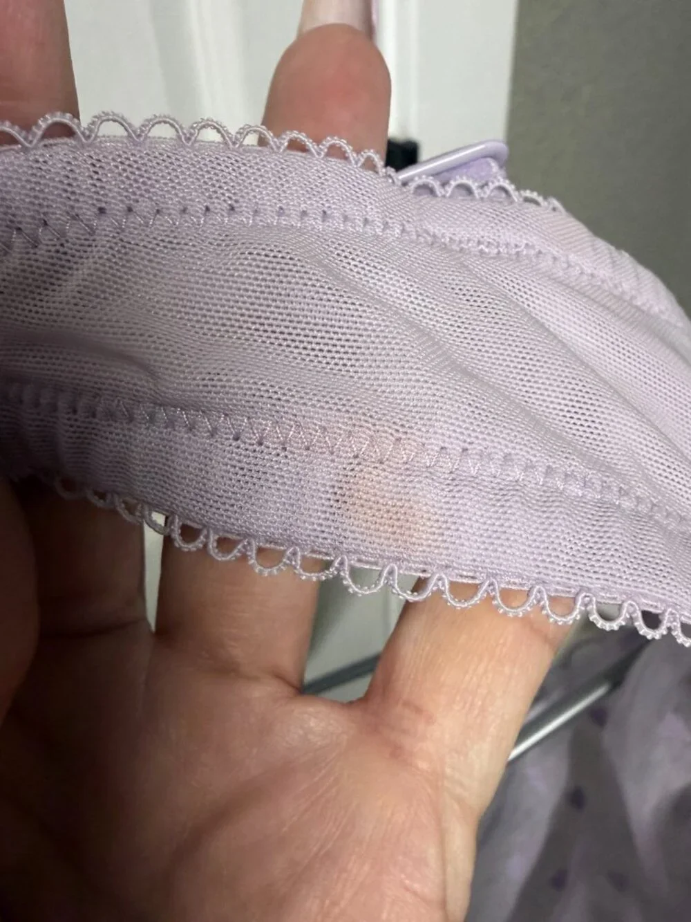PINK Victoria's Secret Lavender Heart Mesh Scoop Bralette XXL