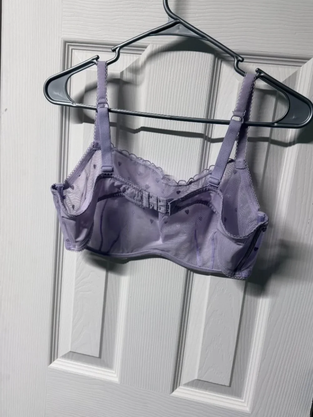 PINK Victoria's Secret Lavender Heart Mesh Scoop Bralette XXL