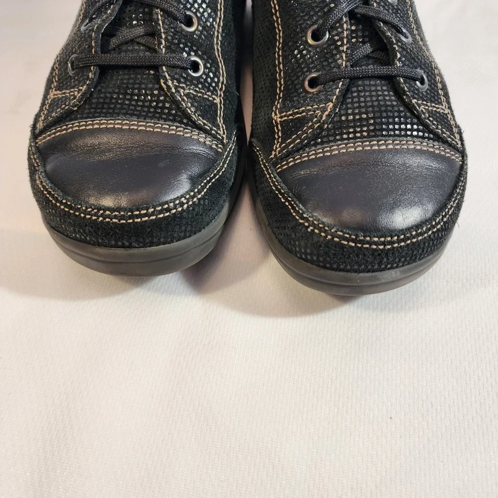 Finn Comfort Soho Sneakers Womens EU 38 US 7 Black Minipoint‎ Nappa Leather Shoe